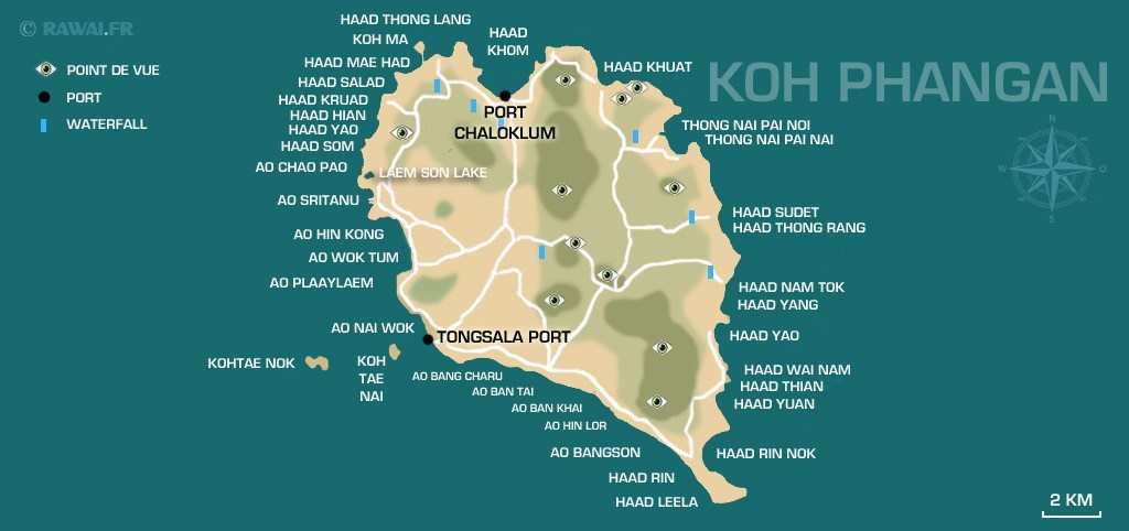 carte de KOH PHANGAN