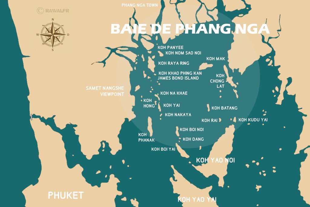 CARTE DE LA BAIE DE PHANG NGA