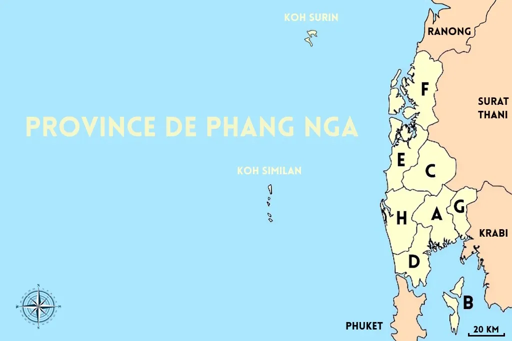 carte de la province de phang nga