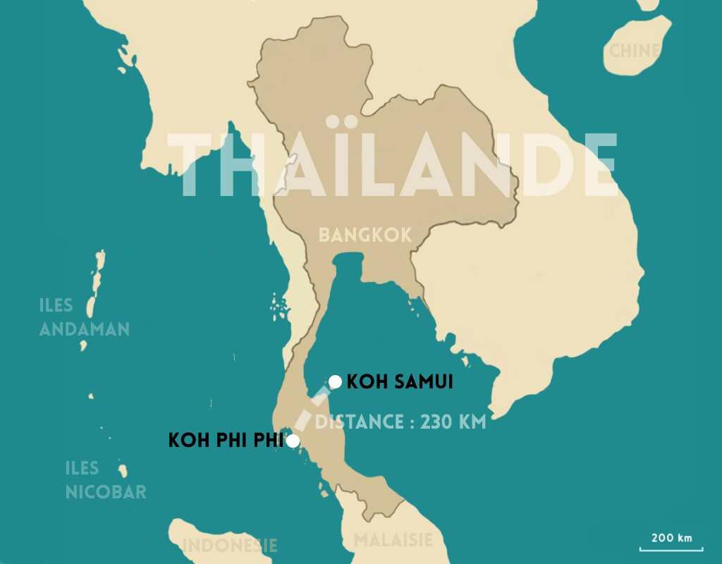 DISTANCE ENTRE KOH PHI PHI ET KOH SAMUI