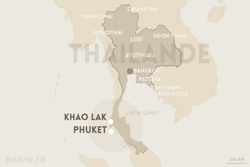 DISTANCE ENTRE PHUKET ET KHAO LAK