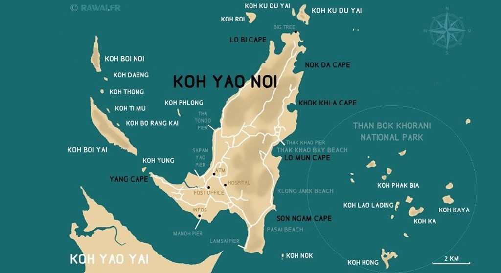 Carte de Koh Yao Noi
