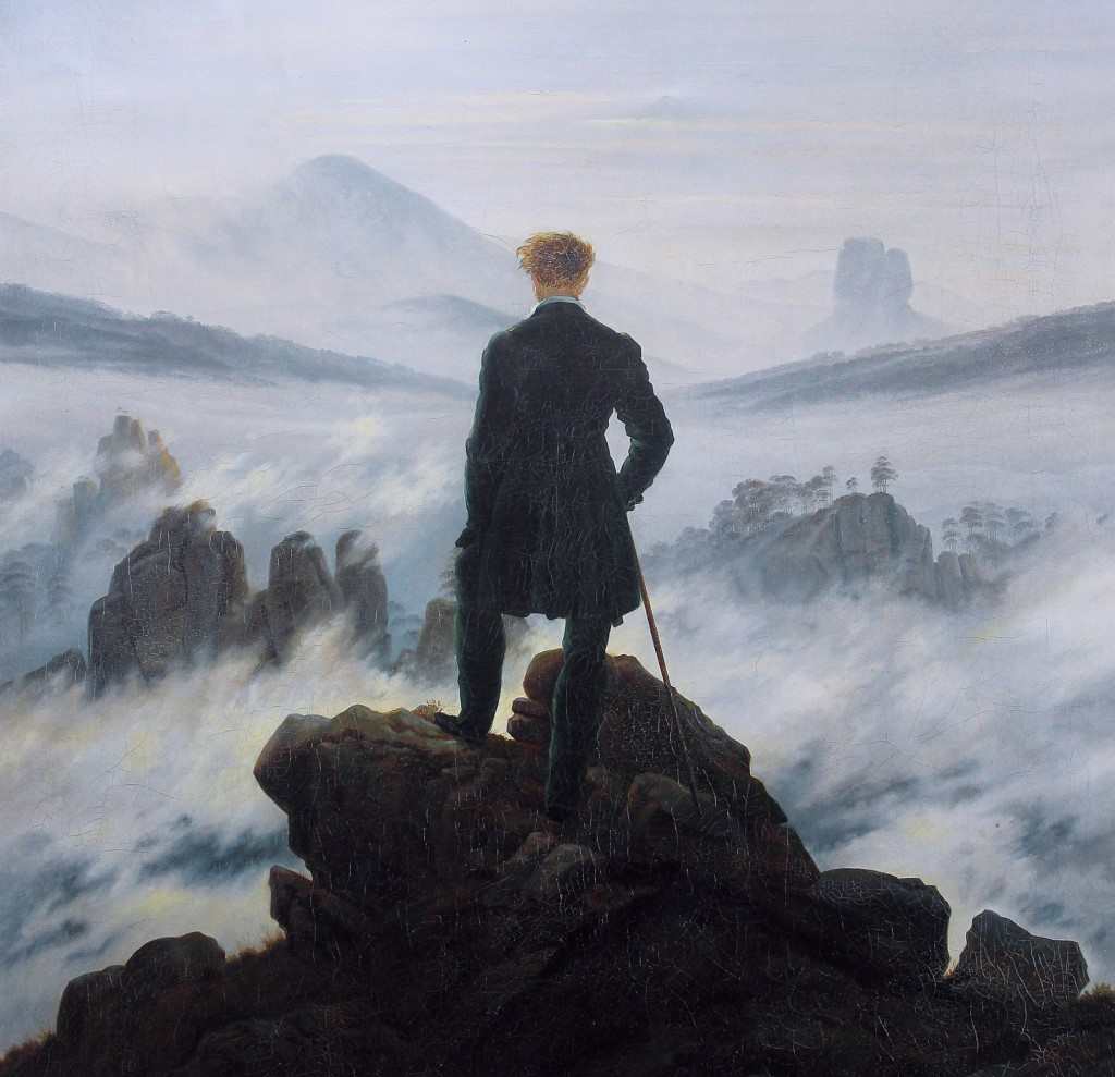 Le Voyageur contemplant une mer de nuages de Caspar David Friedrich (1818)
