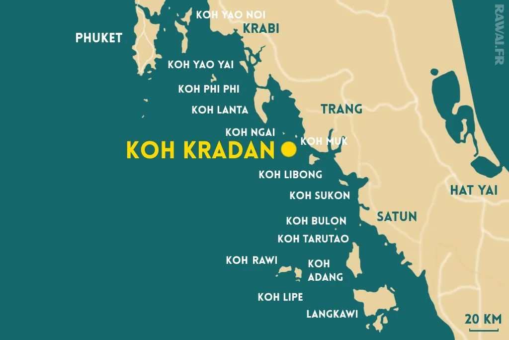 OU SE TROUVE KOH KRADAN THAILANDE