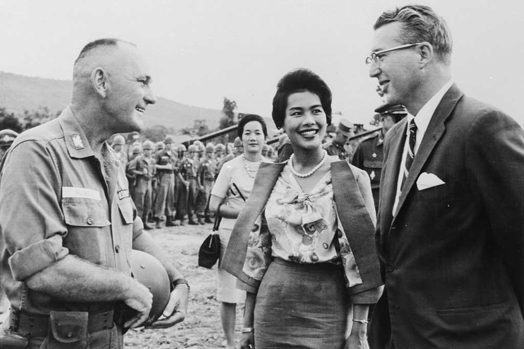 Queen Sirikit of Thailand near Korat, Thailand in 1962