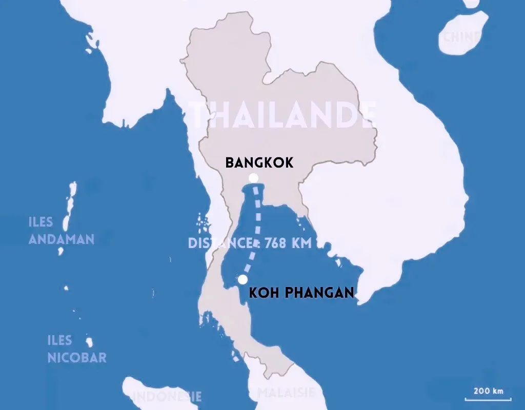trajet entre bangkok et koh phangan