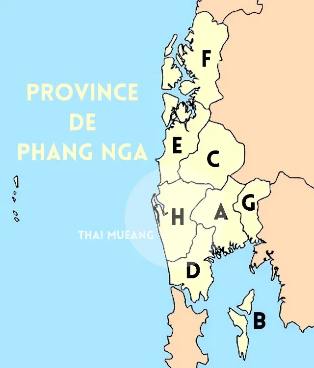 DISTRICT DE THAI MUEANG EN PROVINCE DE PHANG NGA